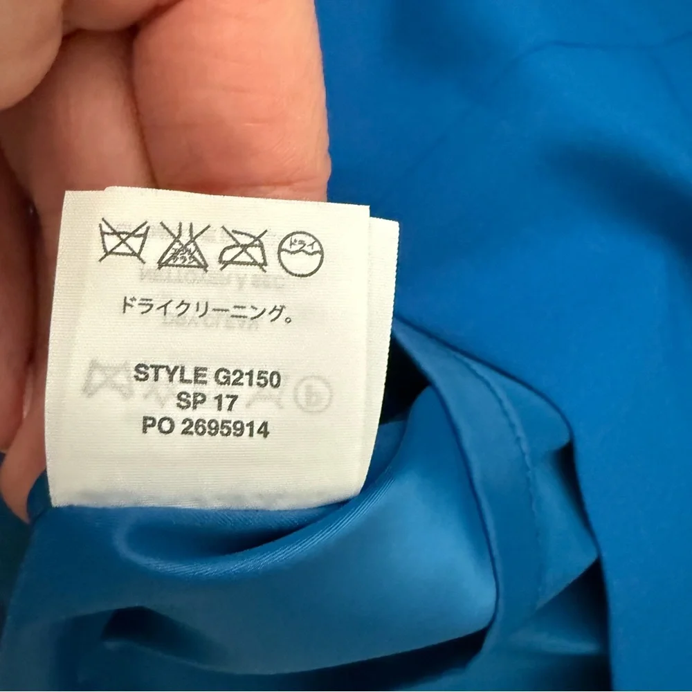 NWT J. Crew Royal Blue Sheath Dress with V-Neck back zipper back vent suiting